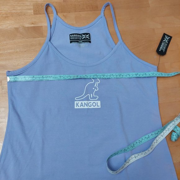 Kangol Spaghetti Top Camisole Lavender Purple Graphic White Logo Cotton Size XL - Picture 8 of 9